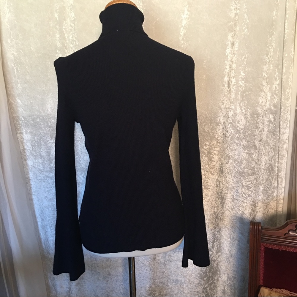 Moth Anthropologie Ribbed Turtle Neck Sweater Navy blue size S